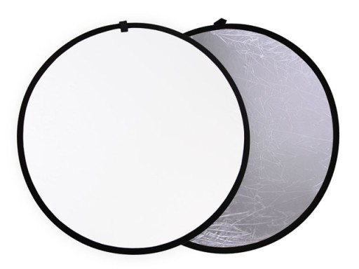 Blenda płaszczyzna 2w1 okrągła 60cm biała biało srebrna