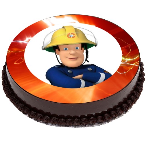 OPŁATEK NA TORT Strażak Sam Fireman Sam 20cm Koło