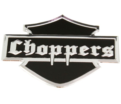 NAKLEJKA ALU EMBLEMAT MOTOCYKL CHOPPER CHROM