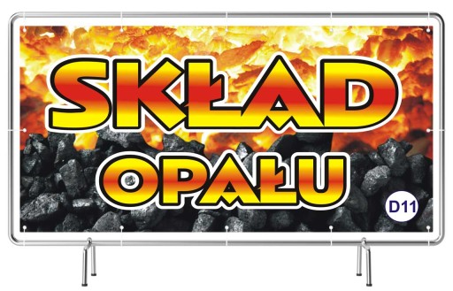 Baner reklama - skład opału Węgiel Miał 300x150cm