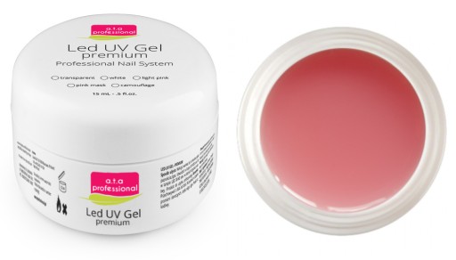 A.T.A ŻEL JEDNOFAZOWY UV LED MLECZNY RÓŻOWY MILKY PINK 15 ML