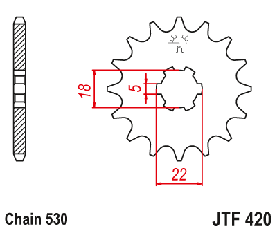 Jt шестерня передняя 420 15 suzuki gt 500 '75-78', t500 '68-75' (42015jt) (l1 - фото