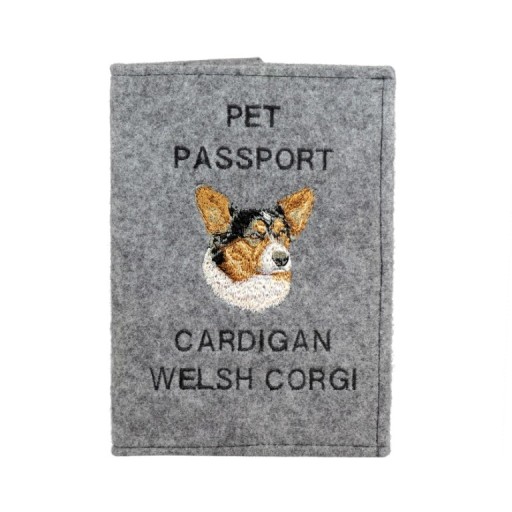 Welsh Corgi Cardigan Výšivka obal na pas