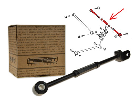 0125-220L - TOYOTA AVENSIS T22 97-03 рычаг управления тяга задняя задняя