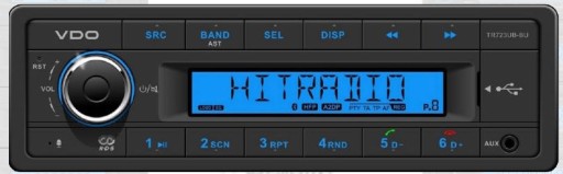 VDO TR723UB-BU Autorádio AUX MP3 USB Bluetooth TIR Truck na 24V