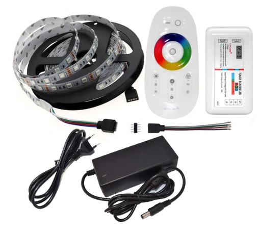 Taśma Led Zestaw 5m Rgb 5050 60m Pilot Dotyk Zas