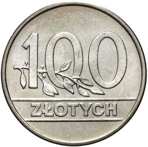 Poľsko - mineta - 100 zlatých 1990 - NOMINÁLNE HODNOTY A LISTY - MENNICZA - UNC