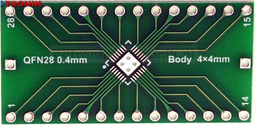 Doska s plošnými spojmi QFN28 na DIP28____________PCB-127