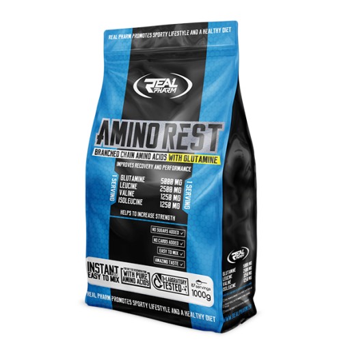 REAL PHARM AMINO REST 1000g bcaa glutamín