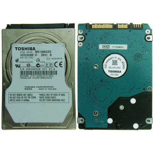 TOSHIBA MK1665GSX | HDD2H85 H ZK01 B | nezistený 4fD