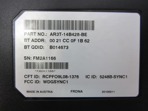 modulo Centralina SYNC Ford Mustang 2011