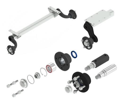 ON-75-1500-A1-01/02-03-04-1 - Вісь для торсіонного причепа spp відстань 1500 мм