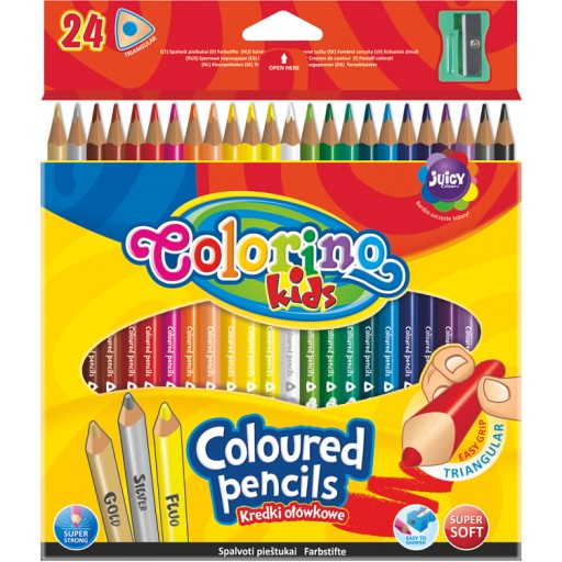 Ceruzkové ceruzky trojuholníkové 24 farby Colorino