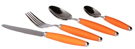 60796 - Столовые приборы оранжевый серый оранжевый меламин 16 шт