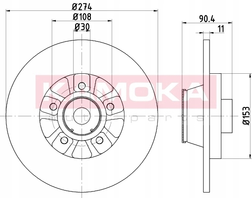 DISQUE DE FREIN TYL.PELNA AVEC PAR COUSSINET 1031138 KAMOKA photo 4 - milautoparts-fr.ukrlive.com