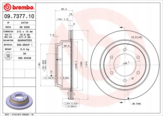 2× BREMBO DISCS BRAKE REAR 09.7377.10 + PADS BRAKE REAR BREMBO P 59 021 P59021 photo 2 - milautoparts-fr.ukrlive.com