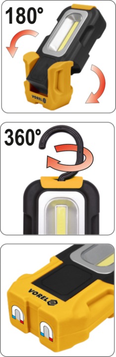 PHARE MANUELLE MARCHE ARRIÈRE COB LED SUR 3 BATTERIES AAA