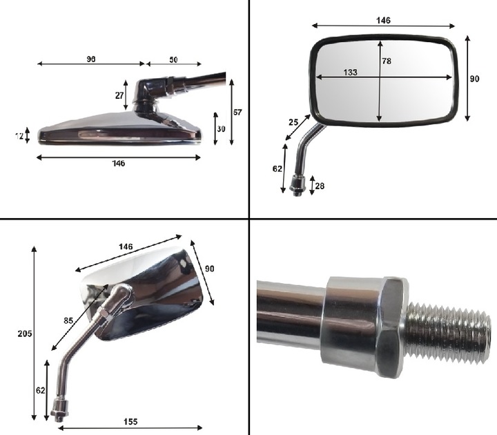 SET MIRRORS CAFE RACER CUSTOM SCRAMBLER BOBER photo 9 - milautoparts-fr.ukrlive.com