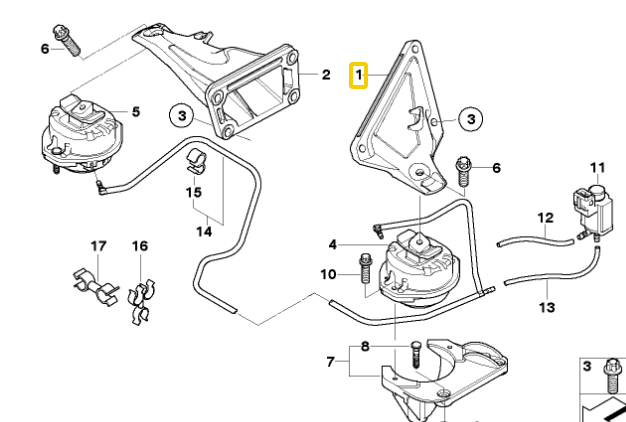 ORIGINAUX GAUCHE SUPPORT SUPPORT DE MOTEUR BMW E65 E66 photo 2 - milautoparts-fr.ukrlive.com