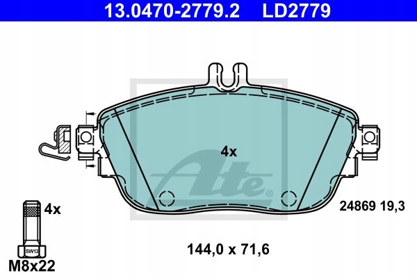 ATE CERAMIC PADS P MERCEDES CLA-CLASS C117 X117 photo 2 - milautoparts-fr.ukrlive.com