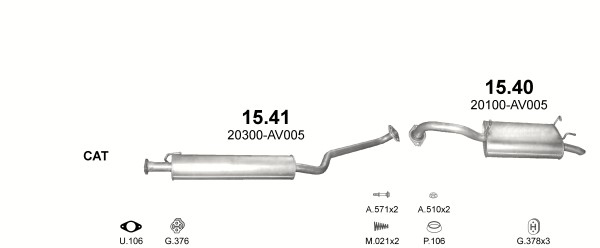 POLMOSTROW SILENCIEUX NISSAN PRIMERA UNIVERSEL 02- ARRIÈRE