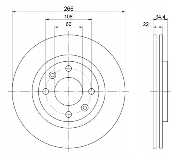 DISCS MIKODA 0544 CITROEN C5 I II FRONT 266MM photo 2 - milautoparts-fr.ukrlive.com