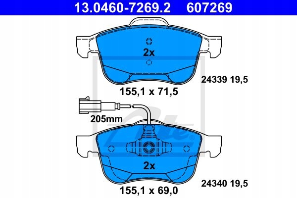 ATE PADS FRONT ALFA ROMEO GIULIETTA DISCS 305MM photo 2 - milautoparts-fr.ukrlive.com