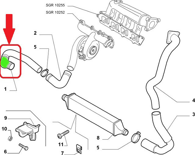 TUBE RADIATOR FIAT ALFA MITO 1,9 JTD 51787292 photo 6 - milautoparts-fr.ukrlive.com