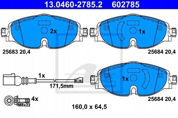 ATE SABOTS DE FREIN AVANT GOLF VII PASSAT B8 TIGUAN II 16- photo 2 - milautoparts-fr.ukrlive.com