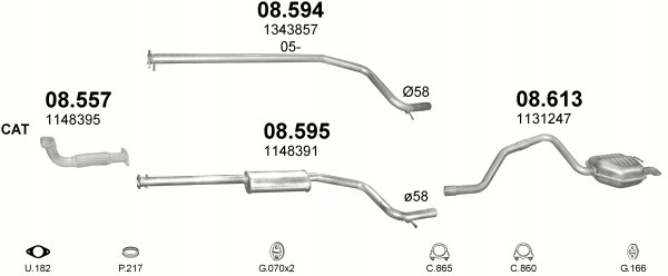 POT D'ÉCHAPEMENT CENTRAL FORD MONDEO MK 3 POJ.2,0DCI 01-07R. photo 2 - milautoparts-fr.ukrlive.com