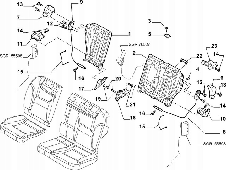 HANDLE RIGHT BRACKET BACK SOFA FIAT STILO 01- photo 2 - milautoparts-fr.ukrlive.com