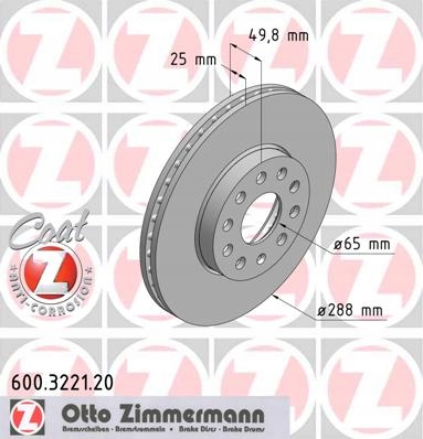 ZIMMERMANN DISQUES AVANT VW GOLF VII 12- 288MM photo 2 - milautoparts-fr.ukrlive.com