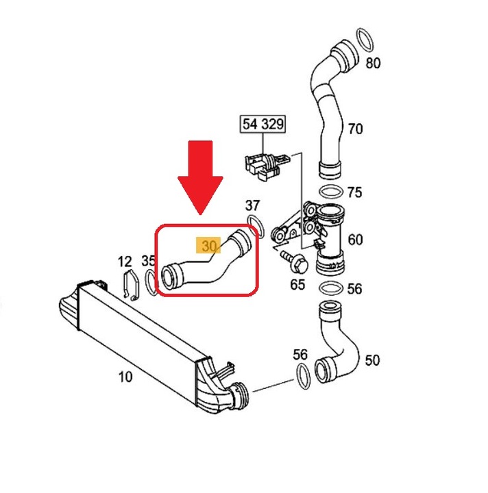 JUNCTION PIPE TUBE RADIATOR W203 2.2 CDI 2035281782 photo 4 - milautoparts-fr.ukrlive.com