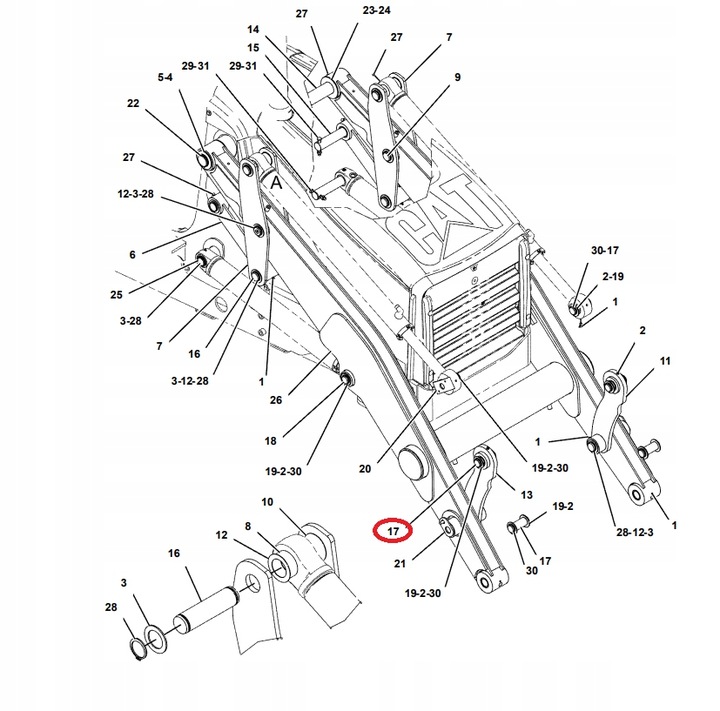 CAT 428 8/5000 BOLT SUSPENSION FRONT LYZKI 40X110 photo 2 - milautoparts-fr.ukrlive.com