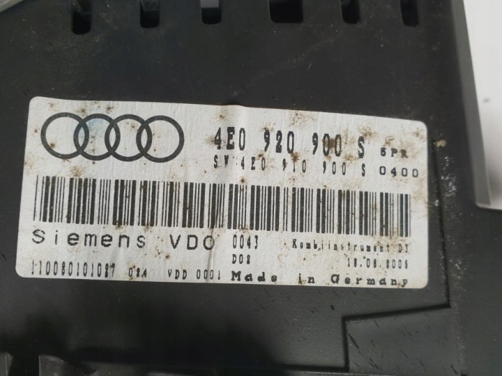 фото №5, Спидометр audi a8 d3 6.0 w12 4e0920900s европа рестайлинг