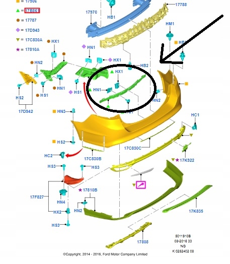 фото №2, Кріплення ковзун бампер зад засіб mondeo fusion mk5