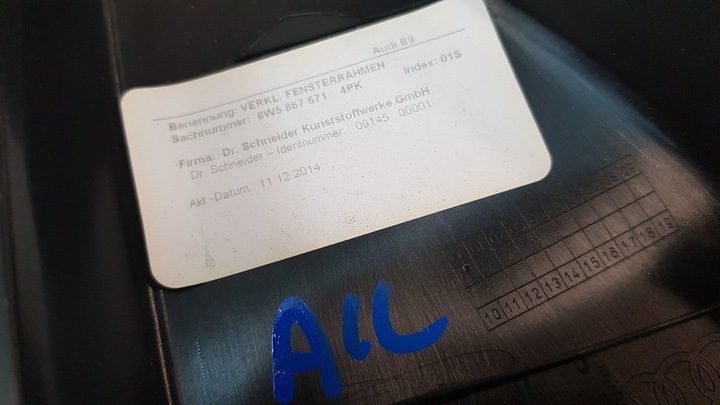 фото №4, Audi a4 b9 рамка дверь левый зад 8w5867671