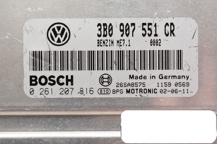 фото №3, Комп'ютер vw passat b5 3b0907551cr 0261207816