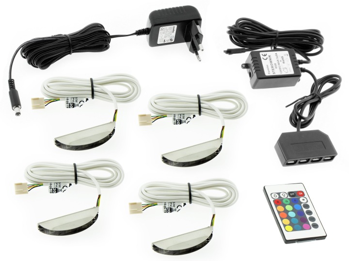 4x Klips Led Rgb podsvícení polic skel Levně