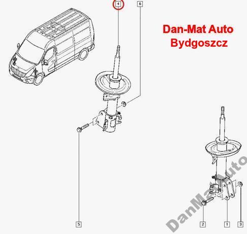 фото №2, Амортизатор renault master opel movano перед 2.3 dci kpl 2010-2018 качество !