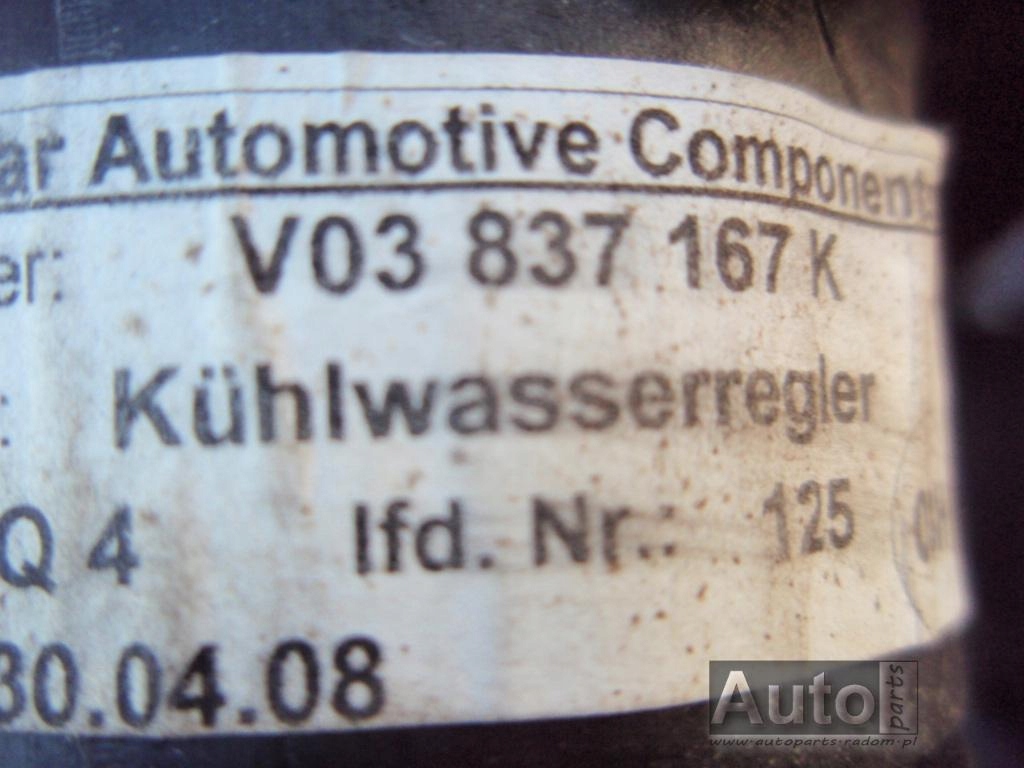 фото №5, Ap корпус термостата термостат v03837167k 1.4tdi vw audi seat skoda