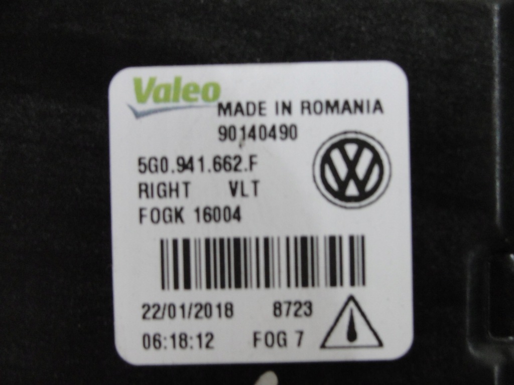 фото №4, Противотуманная фара правый vw golf vii lift 5g0941622f
