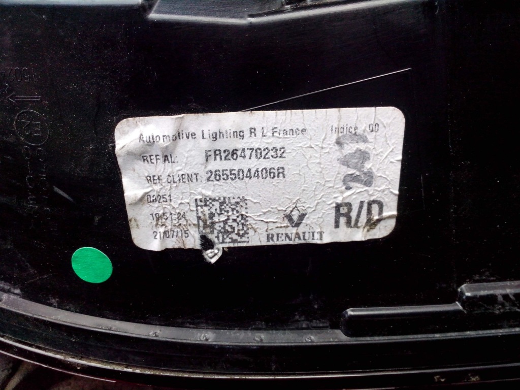 фото №3, Лампа задня права w кришка renault talisman sedan