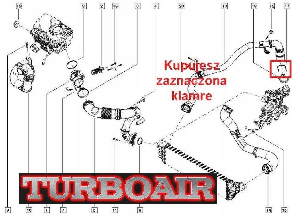 Пряжка дріт шланг інтеркулер master 2,3 biturbo Доставка