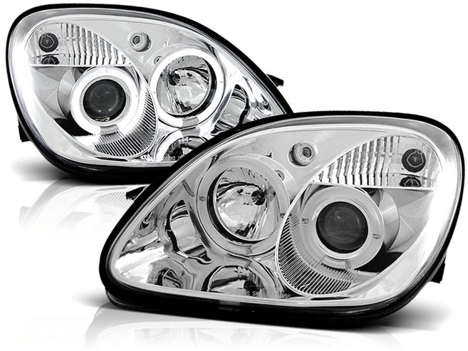 фото №1, Лампы mercedes slk r170 96-04r кольца led хром + лампочка бесплатно