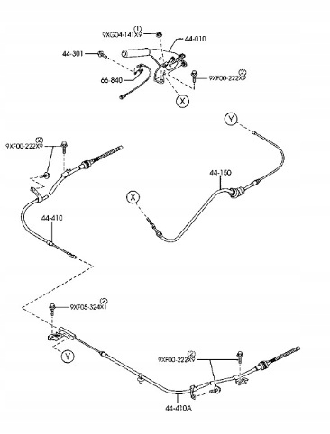 фото №2, Трос тормоза ручного правая tribute mazda