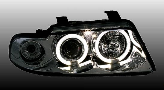 фото №3, Лампы фары audi a4 s4 b5 angel eyes led c